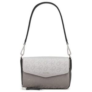Calvin Klein Gabrianna Bubble Lamb North/South Key Bolso, Logotipo Multi Perf Negro, Talla unica